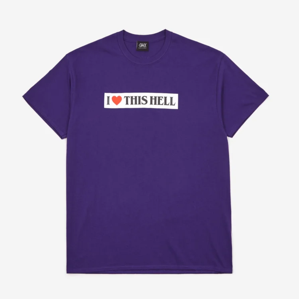I ❤️ THIS HELL CRACK GALLERY T-SHIRT PURPLE