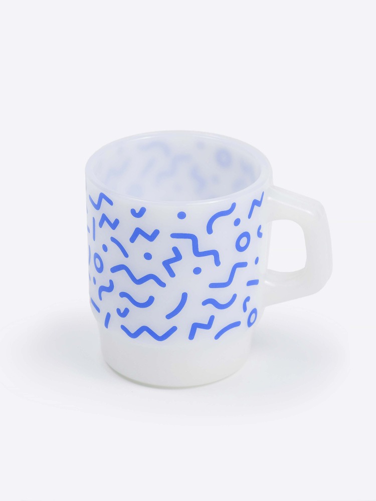 Memphis Milk Glass Mug - Blue