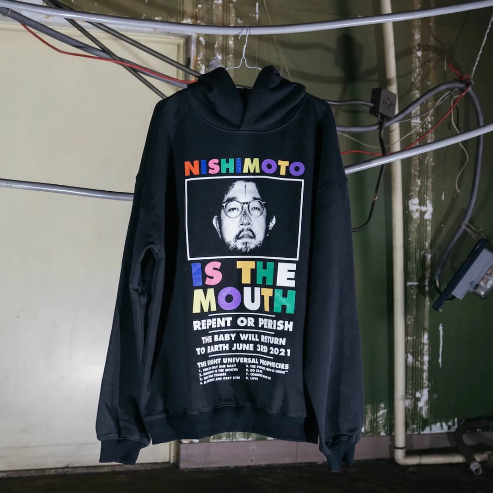 NISHIMOTO IS THE MOUTH CLASSIC SWEAT HOODIE (GLITTER) BLACK