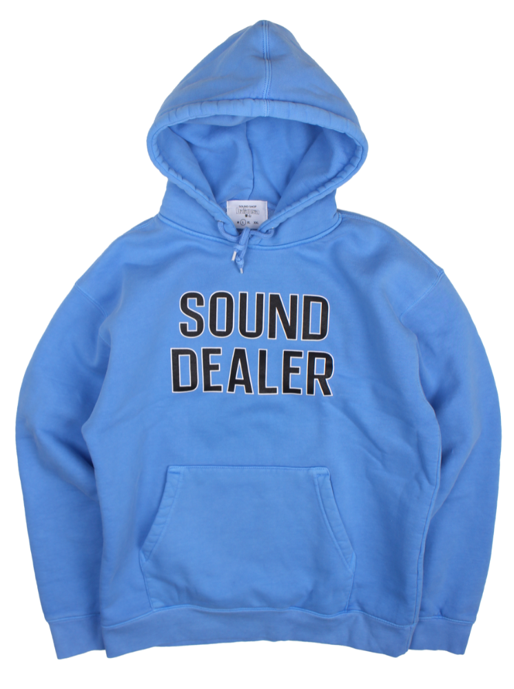 sd logo Garment dyeing hoodie blue