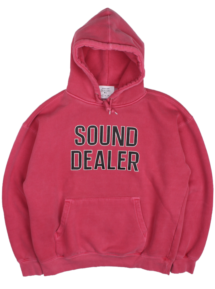sd logo Garment dyeing hoodie red